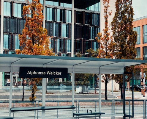 Автобусная остановка в Люксембурге