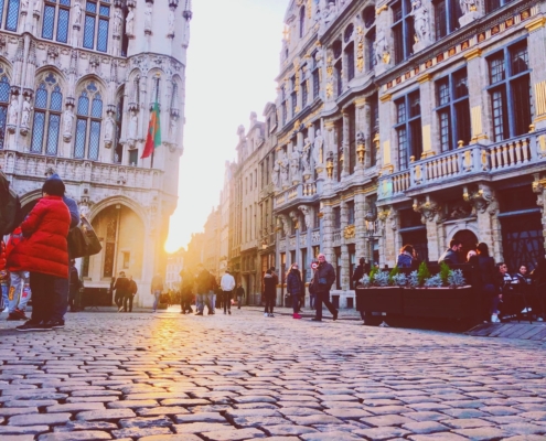 Фасады домов на Гранд Пляс в Брюсселе